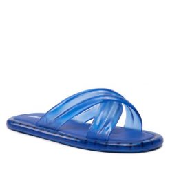 Klapki Melissa. Niebieskie klapki damskie Melissa, bez wzorów, bez obcasa, bez zapięcia. Za 359.99 zł.