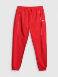 4F Spodnie kibica joggery męskie - czerwone XL. Czerwone spodnie materiałowe męskie 4F, m, bez wzorów, z bawełny. Za 189.99 zł.