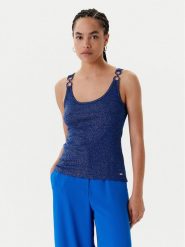 Morgan Top 251-DIDONI Granatowy Slim Fit. Niebieskie topy damskie Morgan, xs, bez wzorów, z wiskozy, bez kołnierzyka, bez ramiączek. Za 119.99 zł.