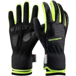 Rękawiczki rowerowe długie dla dorosłych zimowe 3M Thinsulate Rockbros S339. Czarne rękawiczki męskie ROCKBROS, na zimę, bez wzorów. Za 199.00 zł.
