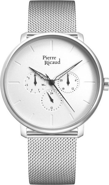 Zegarek Pierre Ricaud Zegarek męski Pierre Ricaud P97169.5113QF srebrny. Szare zegarki męskie Pierre Ricaud, bez wzorów, srebrne. Za 340.00 zł.