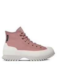 Converse Botki Chuck Taylor A04635C Różowy. Czerwone botki damskie Converse, bez wzorów, ze skóry, bez obcasa, na płaskiej podeszwie, bez zapięcia. Za 559.99 zł.