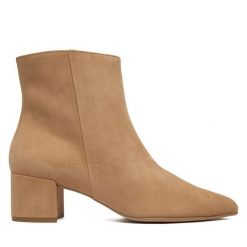 Botki HÖGL. Brązowe botki damskie HÖGL, bez wzorów, bez obcasa, na słupku, bez zapięcia. Za 519.99 zł.