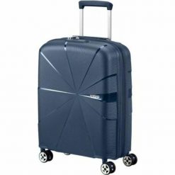 Walizka kabinowa American Tourister Starvibe Spinner 55 x 40 x 20 cm. Niebieskie walizki damskie American Tourister, bez wzorów. Za 655.50 zł.