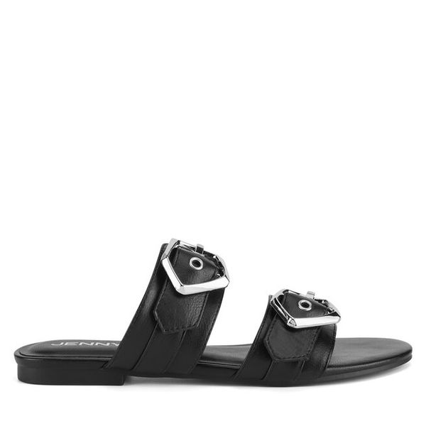 Klapki JENNY. Czarne klapki damskie Jenny, bez wzorów, bez obcasa, bez zapięcia. Za 99.99 zł.