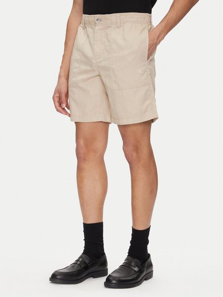 Calvin Klein Jeans Szorty materiałowe J30J327300 Beżowy Regular Fit. Brązowe szorty męskie Calvin Klein Jeans, bez wzorów, z bawełny. Za 229.99 zł.