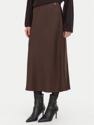 Guess Spódnica midi W6BD25 W4250 Brązowy Regular Fit. Brązowe spódnice damskie Guess, xxl, z aplikacjami, z syntetyku, midi. Za 434.99 zł.