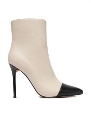 Nine West Botki CEO-MAYA-01 Beżowy. Brązowe botki damskie Nine West, bez wzorów, z materiału, bez obcasa, na szpilce, bez zapięcia. Za 239.99 zł.