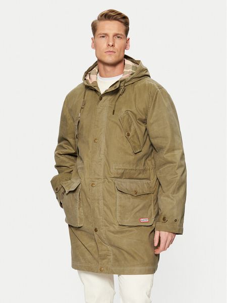 Hunter Parka Liam HARM0028242 Khaki Regular Fit. Brązowe parki męskie Hunter, m, bez wzorów, z bawełny, bez kołnierzyka, bez kaptura. Za 619.00 zł.