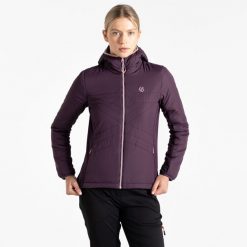 Kurtka turystyczna ocieplana damska Mountain Series Lite. Fioletowe kurtki sportowe damskie Dare 2B, l, bez wzorów, z materiału, bez ramiączek, bez kaptura, trekkingowe. W wyprzedaży za 381.80 zł.