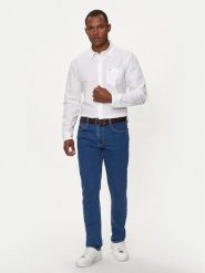 Guess Jeans Koszula M4YH35 WGCF1 Biały Slim Fit. Białe koszule męskie Guess Jeans, m, z aplikacjami, z bawełny, bez kołnierzyka, bez ramiączek. Za 269.99 zł.
