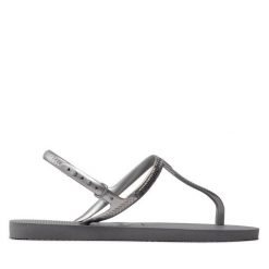Sandały Havaianas. Szare sandały damskie Havaianas, bez wzorów, bez obcasa, na płaskiej podeszwie, bez zapięcia. Za 89.99 zł.