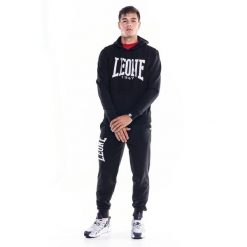 Męska bluza z kapturem Leone 1947 Apparel. Czarne bluzy męskie LEONE 1947 APPAREL, l, bez wzorów, z tkaniny, sportowe, bez ramiączek, z kapturem. W wyprzedaży za 139.75 zł.