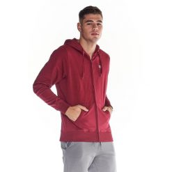 Bluza z bawełna z kaptur na czas wolny na co dzień. Czerwone bluzy męskie LEONE 1947 APPAREL, bez wzorów, z bawełny, sportowe, bez ramiączek, bez kaptura. W wyprzedaży za 181.87 zł.