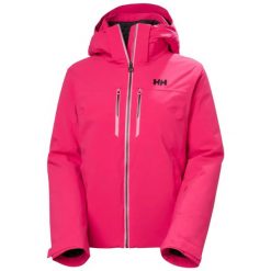 Damska kurtka narciarska Helly Hansen Alphelia Lifaloft. Czerwone kurtki sportowe damskie Helly Hansen, l, bez wzorów, z elastanu, bez ramiączek, bez kaptura, narciarskie, primaloft. Za 1,895.50 zł.