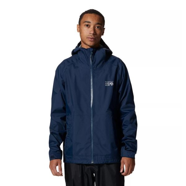 Kurtka wodoodporna Mountain Hardwear Threshold. Niebieskie kurtki męskie MOUNTAIN HARDWEAR, bez wzorów, bez ramiączek, bez kaptura, trekkingowe. Za 1,015.95 zł.