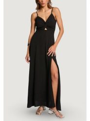 Morgan Sukienka letnia 251-RCOCO.F Czarny Regular Fit. Czarne sukienki damskie Morgan, na lato, bez wzorów, z syntetyku, bez kołnierzyka, bez ramiączek. Za 399.99 zł.