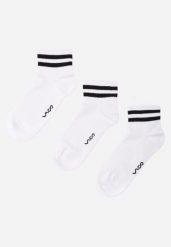 Białe 3-pack Skarpety Sportowe z Bawełną Alohilani. Białe bielizna sportowa męska Born2be, m, bez wzorów, z bawełny. Za 29.99 zł.