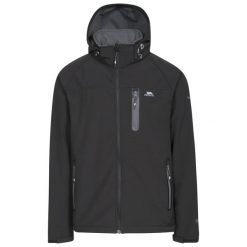 Kurtka wodoodporna Trespass Accelerator Ii. Czarne kurtki męskie Trespass, l, bez wzorów, z materiału, z kapturem, trekkingowe. Za 344.99 zł.