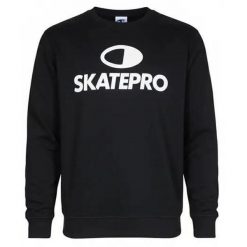 Odzież Bluza sportowa unisex SkatePro Crew Neck - M - Czarny. Czarna bluzy damskie SKATEPRO, na zimę, m, bez wzorów, sportowe, bez ramiączek, bez kaptura. W wyprzedaży za 119.99 zł.