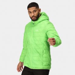 Kurtka turystyczna dla mężczyzn Hooded Hillpack z kapturem. Niebieskie kurtki męskie Regatta, m, bez wzorów, z puchu, sportowe, z kapturem. Za 139.99 zł.