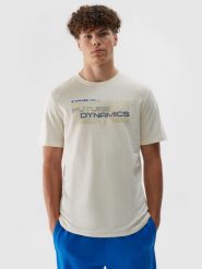 4F T-shirt regular z nadrukiem męski - biały XXL. Białe t-shirty męskie 4F, m, bez wzorów, z bawełny, bez kołnierzyka, bez ramiączek. W wyprzedaży za 29.99 zł.