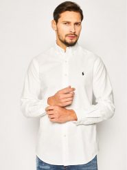 Polo Ralph Lauren Koszula Bsr 710772290 Biały Custom Fit. Białe koszule męskie Polo Ralph Lauren, m, bez wzorów, z bawełny, bez kołnierzyka, bez ramiączek. Za 509.99 zł.