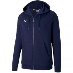 Męska Bluza Z Kapturem Team Goal 23 Z Pełnym Zamkiem Błyskawicznym. Niebieskie bluzy męskie Puma, m, bez wzorów, bez ramiączek, z kapturem. Za 276.99 zł.