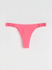 Dół od bikini brazilian z delikatnym marszczeniem - różowy. Czerwone stroje kąpielowe damskie Sinsay, l, bez wzorów. Za 19.99 zł.