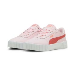 Młodzieżowe sneakersy Carina 2.0 PUMA Whisp Of Pink Active Red White. Czerwona obuwie sportowe damskie Puma, bez wzorów, bez zapięcia, trekkingowe. W wyprzedaży za 179.00 zł.
