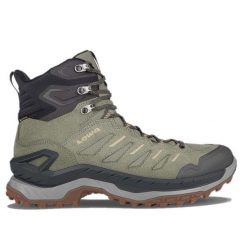Buty trekkingowe męskie Lowa Innovo Mid Gtx. Zielone trekkingi męskie Lowa, z materiału, za kostkę, bez zapięcia. Za 959.00 zł.