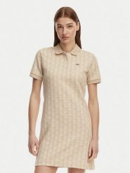 Lacoste Sukienka codzienna EF2655 Beżowy jasny Slim Fit. Brązowe sukienki damskie Lacoste, na co dzień, bez wzorów, z bawełny, bez kołnierzyka, bez ramiączek, proste. Za 759.99 zł.