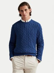 Polo Ralph Lauren Sweter 710775885532 Granatowy Regular Fit. Niebieskie swetry męskie Polo Ralph Lauren, l, bez wzorów, z bawełny, bez kołnierzyka, bez ramiączek. Za 949.99 zł.