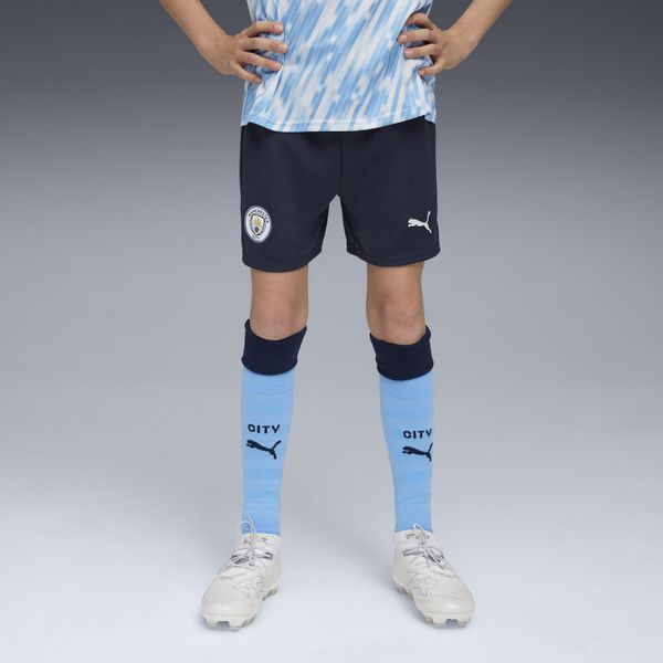 Młodzieżowe szorty Manchester City 25/26 PUMA. Niebieskia szorty damskie Puma, bez wzorów, młodzieżowe. Za 179.00 zł.
