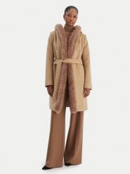 Rinascimento Płaszcz zimowy CFC0126714003 Beżowy Regular Fit. Brązowe płaszcze damskie Rinascimento, na zimę, s, bez wzorów, z syntetyku, bez kołnierzyka, bez kaptura. Za 1,149.00 zł.