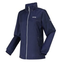 Kurtka trekkingowa damska Corinne IV przeciwdeszczowa. Niebieskie kurtki sportowe damskie Regatta, bez wzorów, z poliamidu, bez ramiączek, bez kaptura, trekkingowe. Za 170.99 zł.