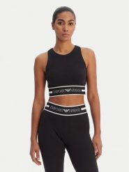 Emporio Armani Underwear Top EW002960 AF19023 UC001 Czarny Slim Fit. Czarne topy damskie Emporio Armani Underwear, m, bez wzorów, z bawełny, bez kołnierzyka, bez ramiączek. Za 259.99 zł.