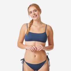 Góra kostiumu kąpielowego damska Roxy Braletka. Niebieskie bikini Roxy, bez wzorów, z tkaniny. Za 79.99 zł.