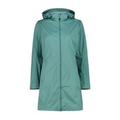 Kurtka parka z kapturem, zapinana na zamek dla kobiet CMP. Zielone parki damskie CMP, bez wzorów, z poliesteru, z kapturem. Za 385.40 zł.