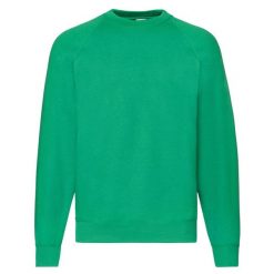 Klasyczna Bluza Raglanowa Unisex Dla Dorosłych. Zielone bluzy męskie fruit of the loom, m, bez wzorów, klasyczne, bez ramiączek, bez kaptura. Za 79.99 zł.