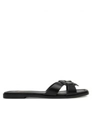 LOVE MOSCHINO Klapki JA28092G1MIA0000 Czarny. Czarne klapki damskie Love Moschino, bez wzorów, ze skóry, bez obcasa, bez zapięcia. Za 849.99 zł.