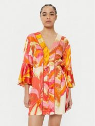 Maaji Sukienka letnia Jungle Palm PT2472CPO007 Pomarańczowy Regular Fit. Brązowe sukienki damskie Maaji, na lato, l, bez wzorów, z wiskozy, bez kołnierzyka, bez ramiączek. Za 209.99 zł.