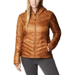 Kurtka zimowa damska Columbia Joy Peak z kapturem. Brązowe kurtki sportowe damskie Columbia, na zimę, m, bez wzorów, bez ramiączek, z kapturem, trekkingowe. Za 749.00 zł.
