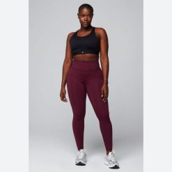 Damskie legginsy z wysokim stanem Fabletics Define. Czerwone legginsy damskie FABLETICS, bez wzorów, z elastanu. Za 297.55 zł.
