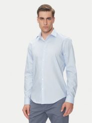 Calvin Klein Koszula LV019EU017 Błękitny Slim Fit. Niebieskie koszule męskie Calvin Klein, m, bez wzorów, z bawełny, bez kołnierzyka, bez ramiączek. Za 359.99 zł.