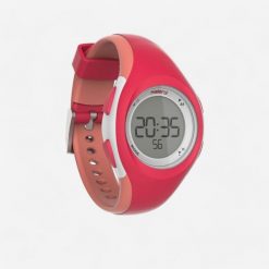 Zegarek do biegania Kalenji W200 S. Brązowe, cyfrowe zegarki męskie KALENJI, bez wzorów, z materiału, plastikowe. Za 39.99 zł.