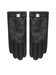 Calvin Klein Rękawiczki LV04F9012G Czarny. Czarne rękawiczki damskie Calvin Klein, bez wzorów, ze skóry. Za 350.99 zł.