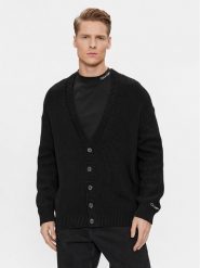 Calvin Klein Jeans Kardigan J30J325066 Czarny Regular Fit. Czarne swetry męskie Calvin Klein Jeans, m, bez wzorów, z bawełny, bez kołnierzyka, bez ramiączek. Za 299.99 zł.