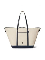 Polo Ralph Lauren Torebka 428973072002 Beżowy. Brązowe shopperki damskie Polo Ralph Lauren, bez wzorów, z materiału, bez dodatków. Za 1,599.00 zł.