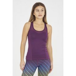 Top fitness damski ZERL fioletowy. Fioletowe topy damskie ELPLAYER, bez wzorów, z elastanu, sportowe, bez kołnierzyka, bez ramiączek. Za 69.00 zł.